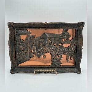 Vintage Coppercraft Guild “Travellers Rest” Wall Hanging, 13.5”